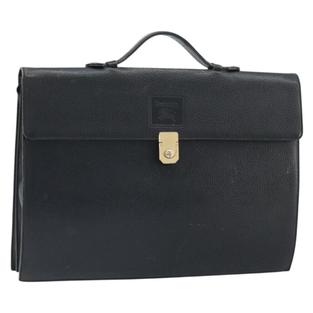 Burberry Vintage Leather Black Leather Briefcase Bag